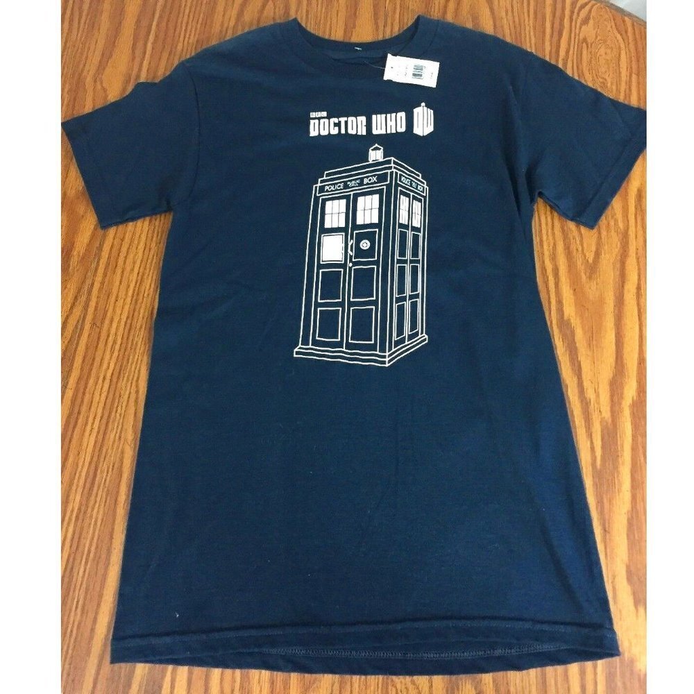 Doctor‎ Who Tardis Graphic Tee Ripple Junction Men's Small Navy Geekcore Sci-Fi